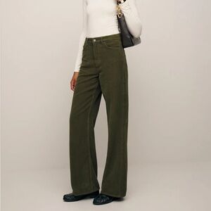 Reformation Olive Green Corduroy Pants